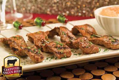 Spicy Steak Satays with Pumpkin Aioli recipe provided by the Certified Angus Beef® brand.
